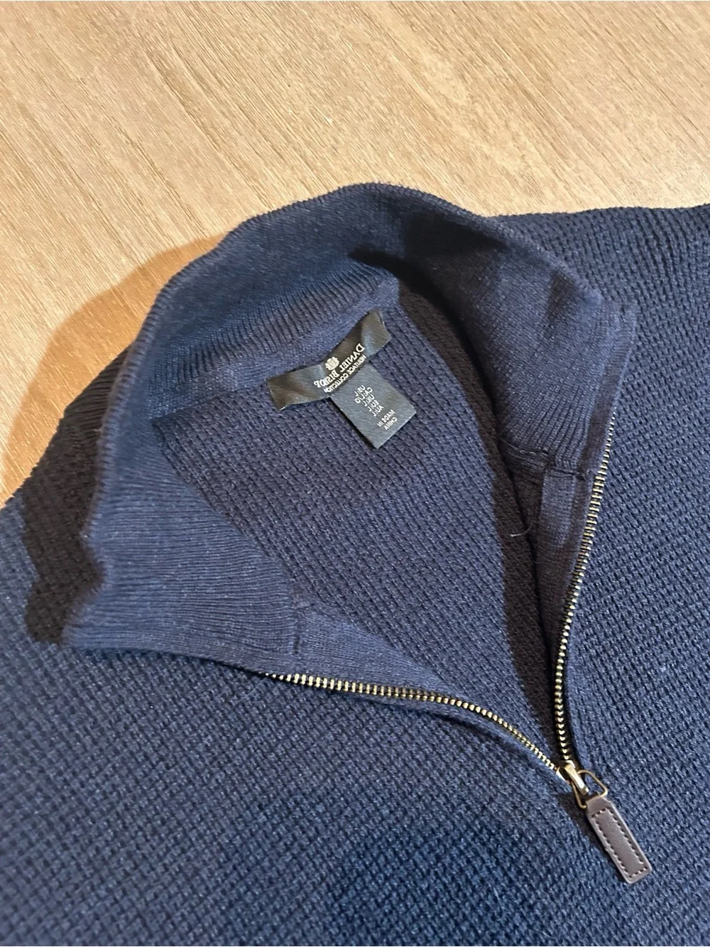 Daniel Bishop Navy Blue Quarter-Zip Sweater Size L